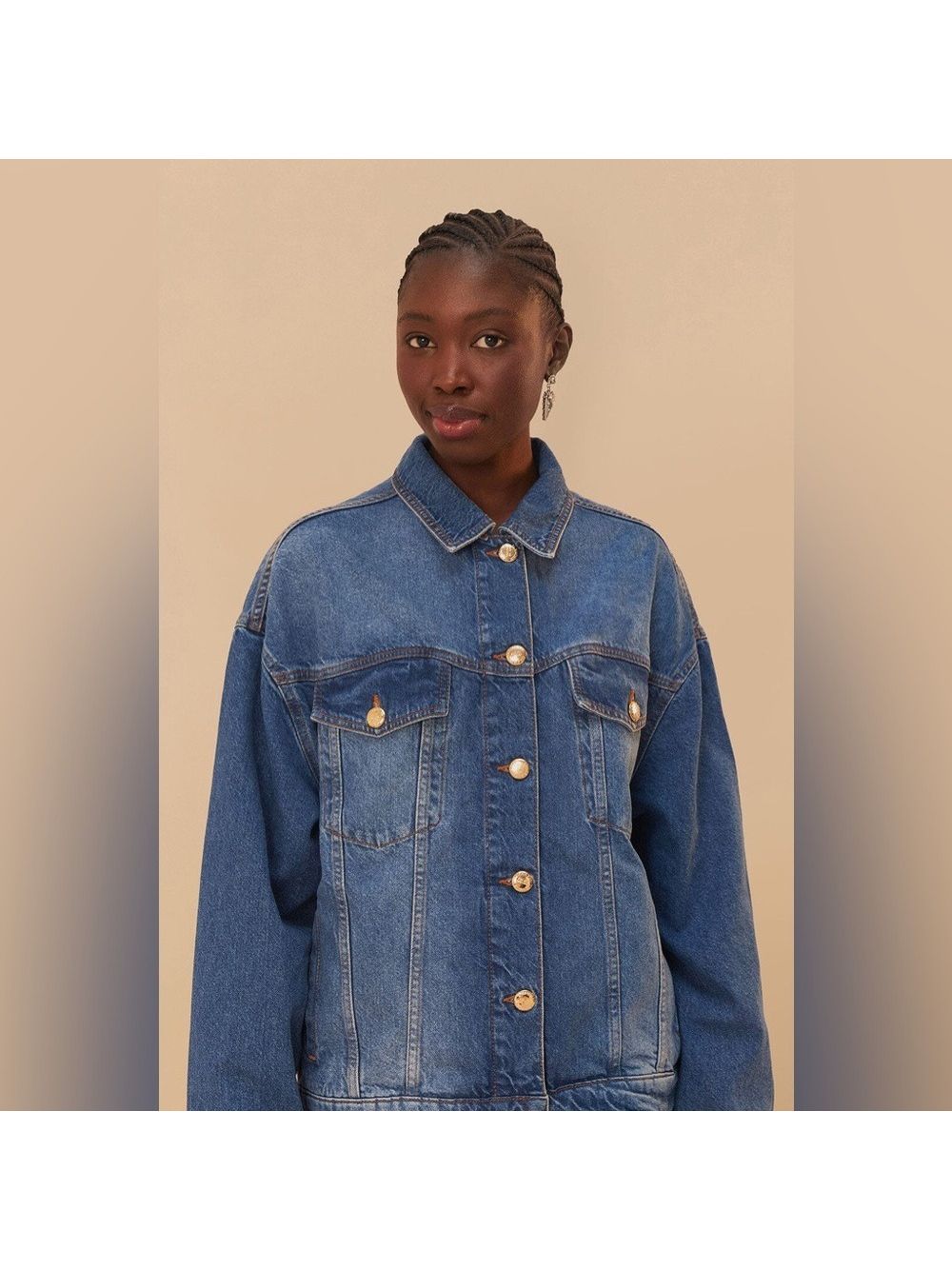 Farm Rio Denim Buttoned Jacket